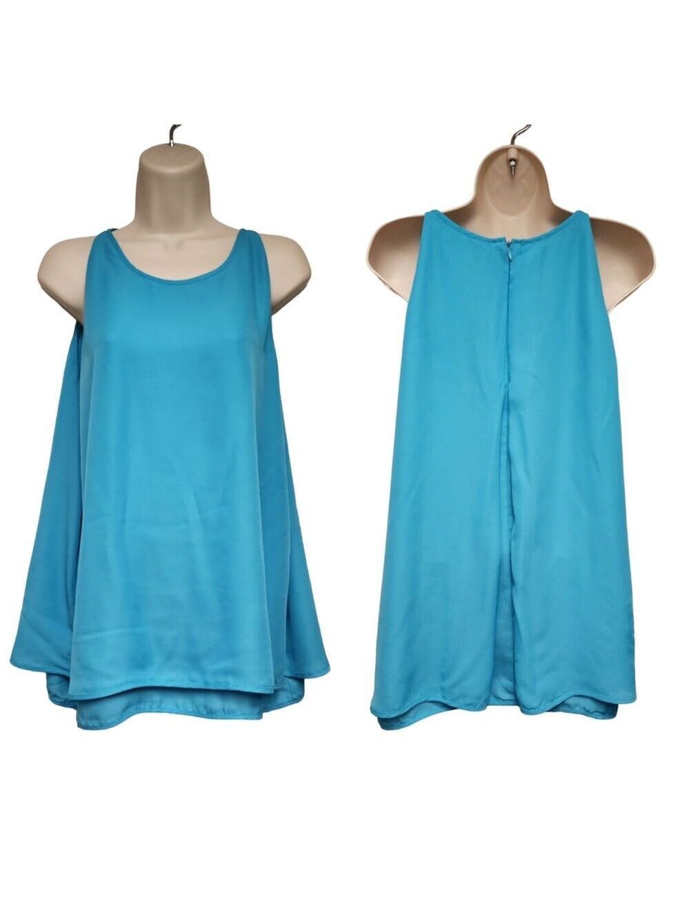 Violet + Claire Sky blue Tank Top Blouse Shirt Sleeveless Overlay Size XL